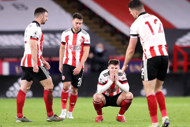 Ollie Norwood of Sheffield United reacts at full time during the Premier League match between Sheffield United and Everton at Bramall Lane on December 26, 2020 in Sheffield, England.
