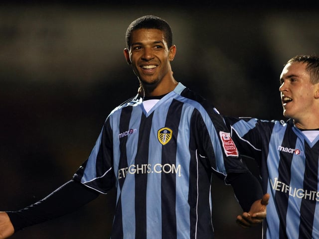 Jermaine Beckford celebrates with team mate Neil Kilkenny after scoring his second goal during the FA Cup first round replay against Northampton Town at Sixfields Stadium on November 2008. He bagged a hat-trick as the Whites won 5-2.