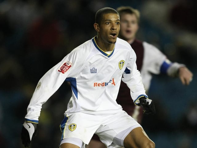 Jermaine Beckford during the Coca Cola League One clash against Northampton Town at Elland Road in January 2008. The Whites won 3-0.