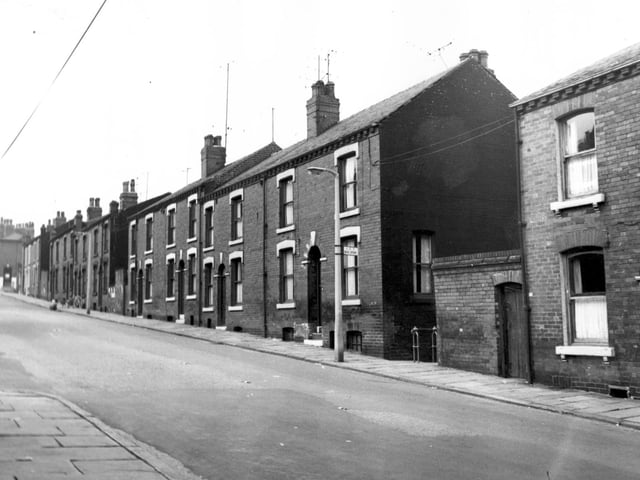 Grosvenor Hill in August 1967.. The steps on the right lead down to Servia Hill.