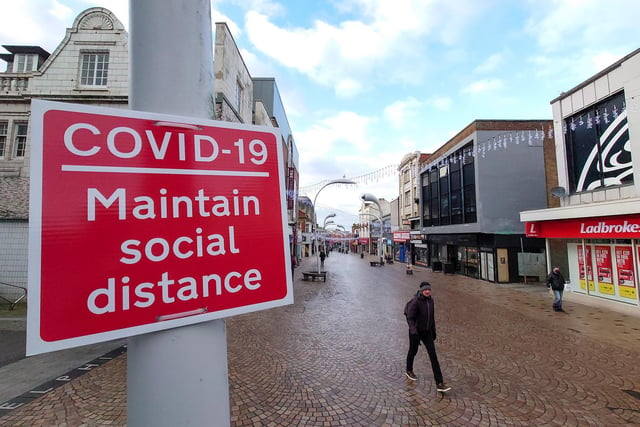 Warning signs on Church Street, Blackpool