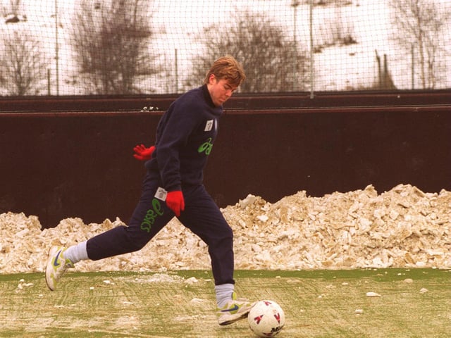 Tomas Brolin trains at the South Leeds Stadium ahead of Leeds United's clash with Nottingham Forest at Elland Road. It was a game the Whites lost 2-1.