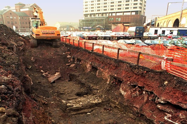 Experts from the West Yorkshire Archeological Service were carrying out a dig at the Queens Hall car park in the city centre. They were looking for relics from the old Kings Mill site.