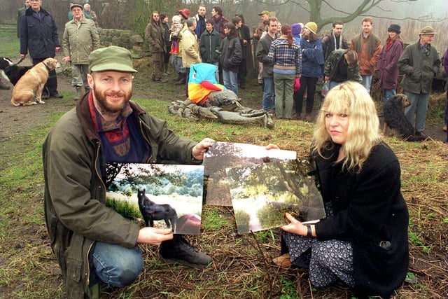 Green campaigners held a vigil on land off Grove Lane in Meanwood in protest against plans to develop the land for housing. Pictured are activists Michael Lycett and Zoe Main.