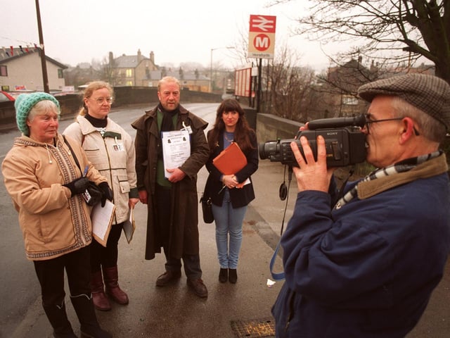 Members of Tinshill Concern petition and film at the blackspot on Station Road, in Horsforth. Pictured from left are Dorothy Cuthbert, Clare King, Keith Donovan, Karen Jarrett and Joe Thoms.