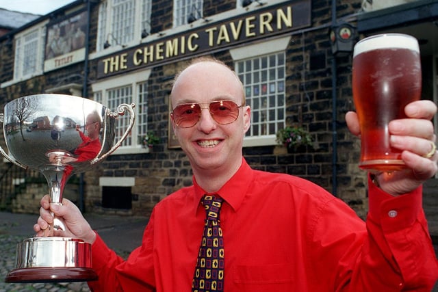 Ian Pickup, landlord of the Chemic Tavern in Woodhouse. He is pictured in January 1999 after winning an industry award for 'Excellence In Customer Service'.