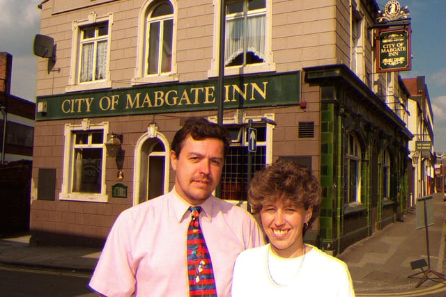 Keith Broughton and Corrine Kemp outside the City of Mabgate Inn.