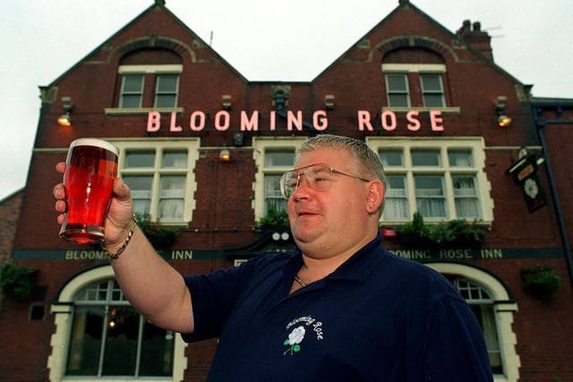 November 1997 and pictured is landlord Paul Seddon outside his pub, Blooming Rose on Burton Row in Beeston,