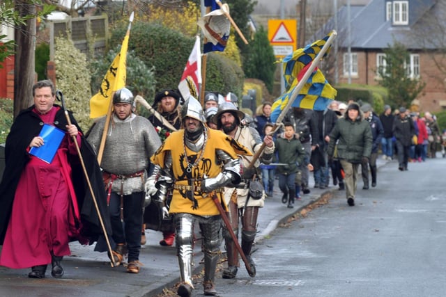 In recent years, the anniversary of the Battle of Wakefield has been marked with a parade from Wakefield Cathedral to Sandal Castle, led by the Bishop of Wakefield, and a reenactment of the battle staged at the castle ruins.