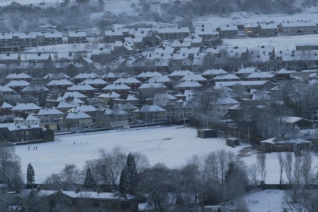 Snowy fields at Illingworth Sports Club back in 2003.