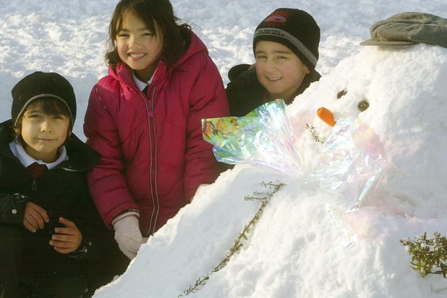 Children at Savile Park Primary School have lessons outside in the snow back in 2009.