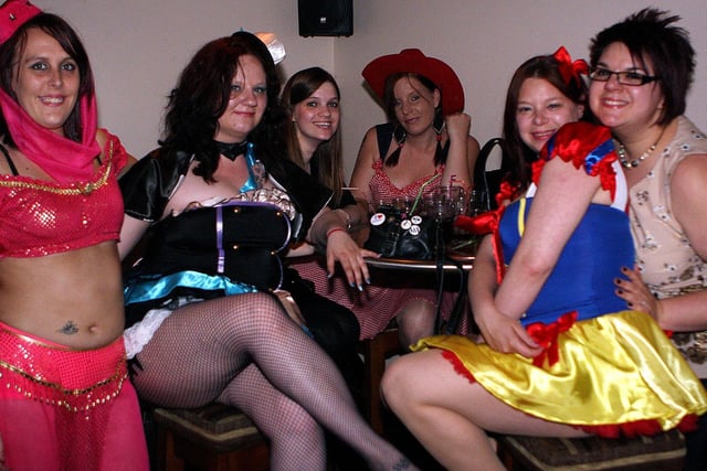 Stacey, Jayme, Emily, Lizzie, Gemma and Lisa, all of Filey, out for Gemma's birthday (Disney theme), in 2013.
