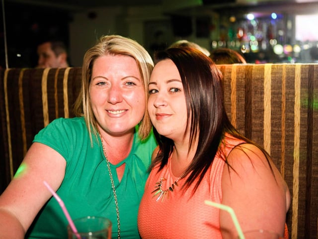 Emma and Gina starting their night out in Snowy's, in 2016.