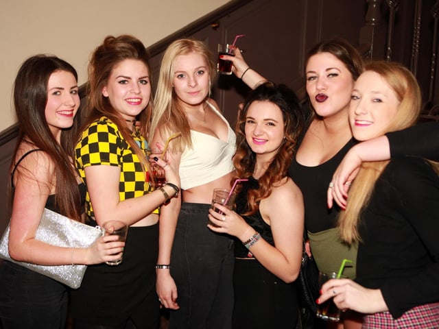 Yasmin, Lucy, Milly, Georgie, Liv and Beth celebrating Yasmin turning 18, in 2015.