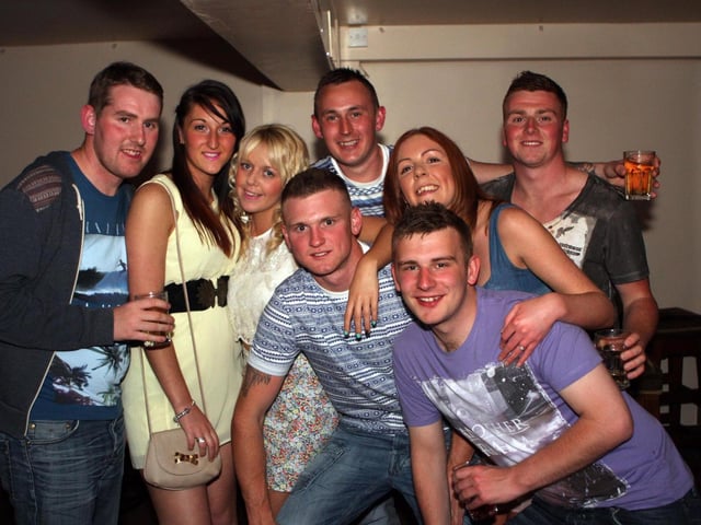 Danny, Lauren, Becky, Skinny, Dave, Jamie, Sarah and Sam, in 2013.