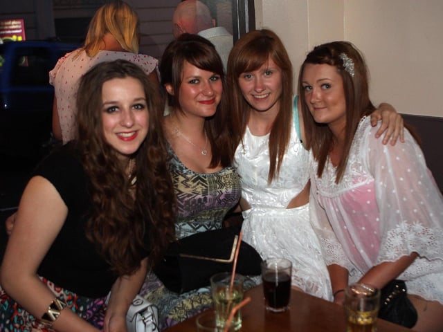 Harmony, Xanthe, Lauren and Tania on a girls' night out, in 2013.