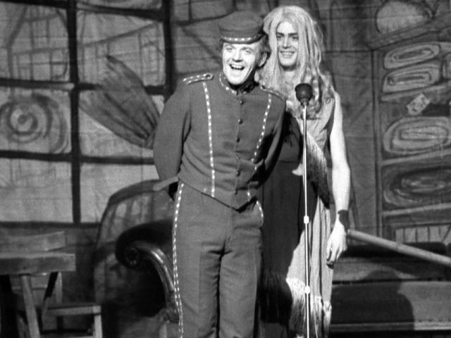 Billy Brenmer as Buttons and Duncan McKenzie as Cinderella.