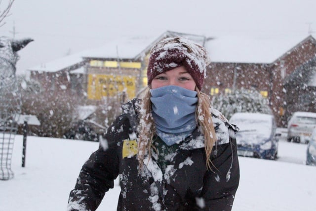 A Dogs Trust Leeds staff member wrapped up against the cold (photo: Dogs Trust Leeds).