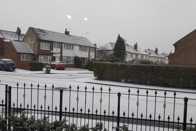 Snow covered north Leeds streets.