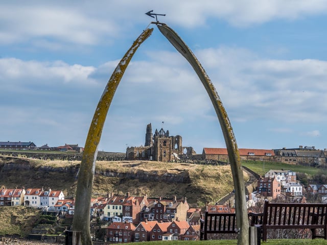 Start by climbing the steps from Whitby harbour on the east side past St Mary's Church.The walk takes in part of the Cleveland Way past smugglers cove at Saltwick Bay to the lighthouse and then inland towards the ruins of Whitby Abbey. Distance - 5 miles.