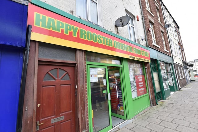 Happy Rooster food store, on North Marine Road.
