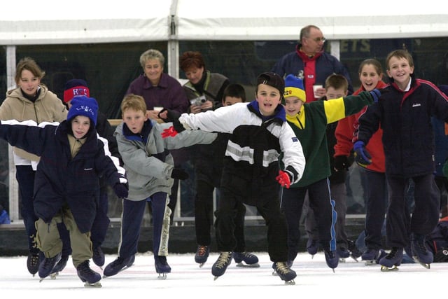 Millennium Square was the coolest place in Leeds thanks to winter attraction The Ice Cube. Pictured are young ice skaters from Garforth Green Lane Primary.