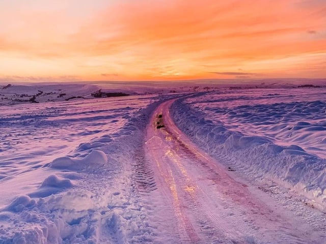 Deep snow on the higher ground