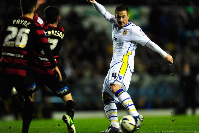 Ross McCormack gets in a shot at goal during Leeds United's clash with Peterborough United at Elland Road in March 2013. The game finished 1-1.
