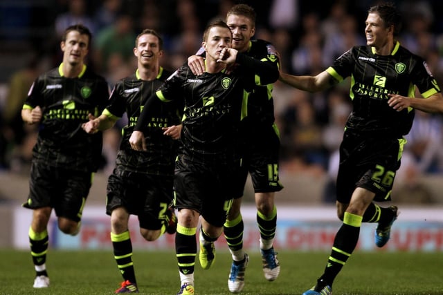 Ross McCormack celebrates after scoring against Brighton and Hove Albion at the Amex Stadium in September 2011.