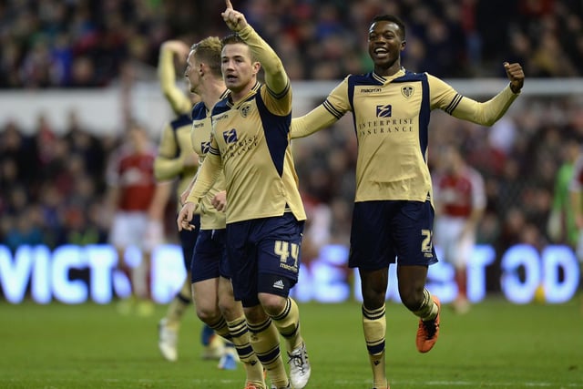Ross McCormack celebrates scoring against Nottingham Forest at the City Ground in December 2013. The Whites lost 2-1.