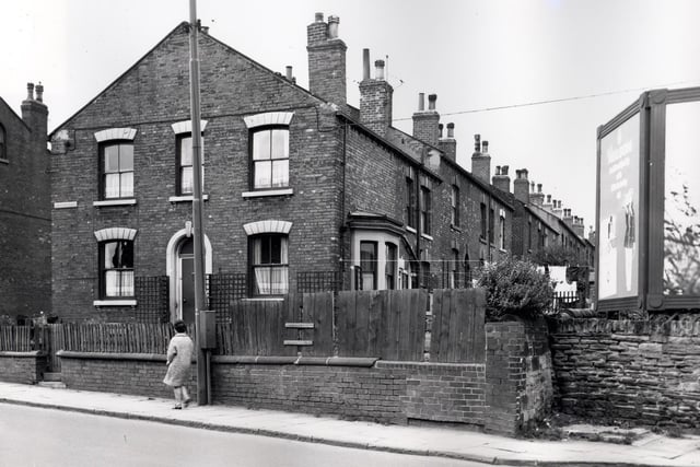 August 1966. On the left of the view of Tong Road is a gable end property which was also known as Hope Cottage.