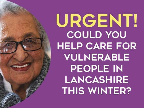 Lancashire County Council is urgently recruiting care worker roles