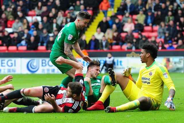 Alan Browne scores North End's winner against Sheffield United at Bramall Lane in April 2018