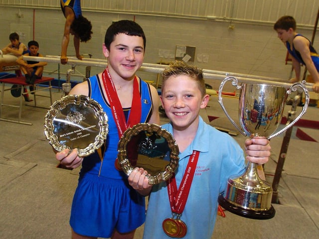 British Gymnastic U-12 champion Nile Wilson and U-16 champion Ashley Watson pictured at Leeds Met's Headingley campus in November 2008.