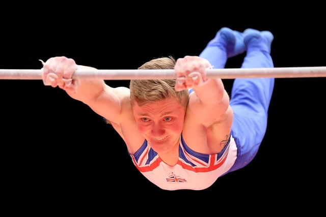 Nile Wilson competes on the High Bar during day six of World Artistic Gymnastics Championship at The SSE Hydro in October 2015