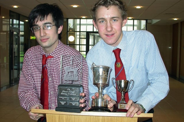 Leeds Grammar School sixth formers Simon Brown and James Manning triumphed over 27 other schools to win a prestigious regional debating competition.