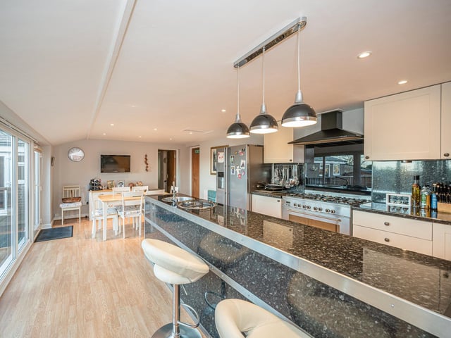 The stylish kitchen in the main house