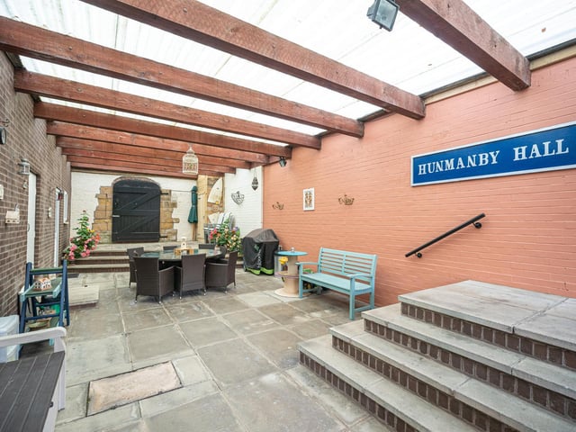 The covered outdoor area