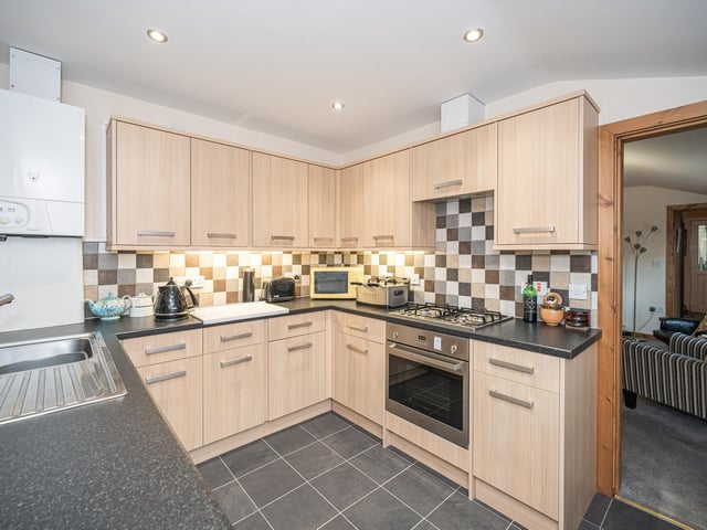 The modern fitted kitchen in the annexe
