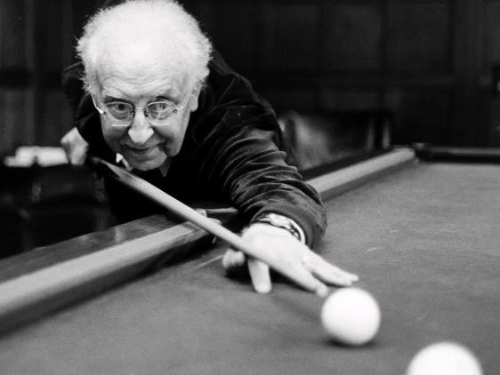 In East Hardwick, Leslie Driffield, world amateur billiards champion pictured 1980