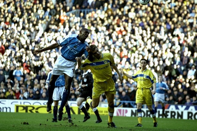 Shaun Goater heads Manchester City in front after just two minutes.