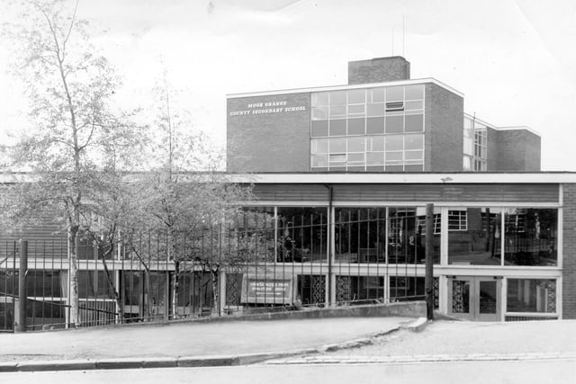 The front entrance to the school seen from Parkstone Avenue in 1973.