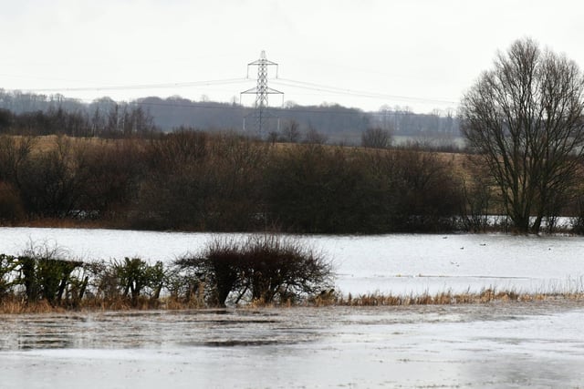 The River Aire has flooded in the village of Allerton Bywater, inbetween Leeds and Castleford.