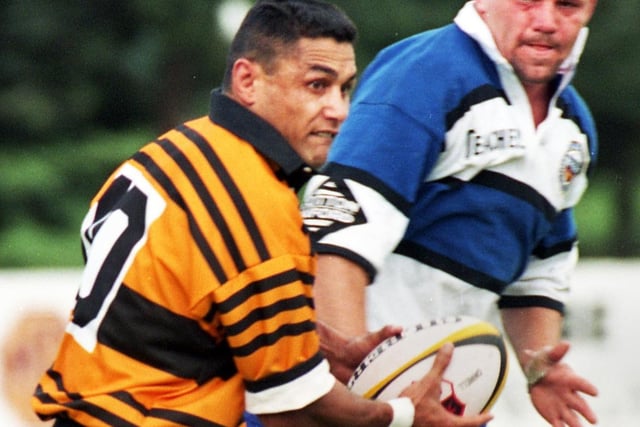 Former Wigan Rugby League Club star, Frano Botica, who made his debut for Orrell against Bath in a Courage League One match at Edge Hall Road on the 31st of August 1996.  Orrell lost 13-56.
