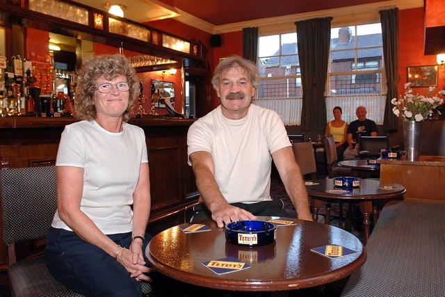 The Latham House Inn landlady and landlord Evelyn and Tony O'Malle, 2005.