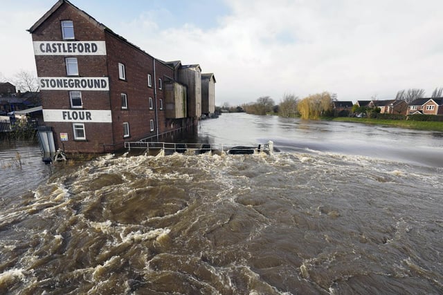 Rising water levels increase the likelihood of flooding across the Wakefield district - Castleford. Picture Scott Merrylees