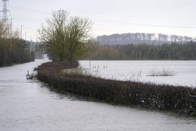 Rising water levels increase the likelihood of flooding across the Wakefield district - Barnsdale Road. Picture Scott Merrylees
