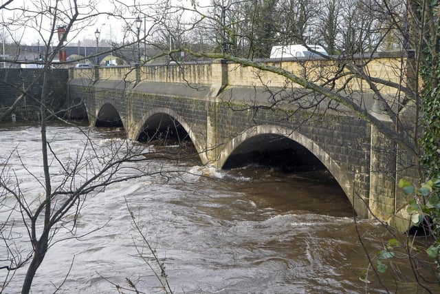 Rising water levels increase the likelihood of flooding across the Wakefield district - Horbury Bridge. Picture Scott Merrylees