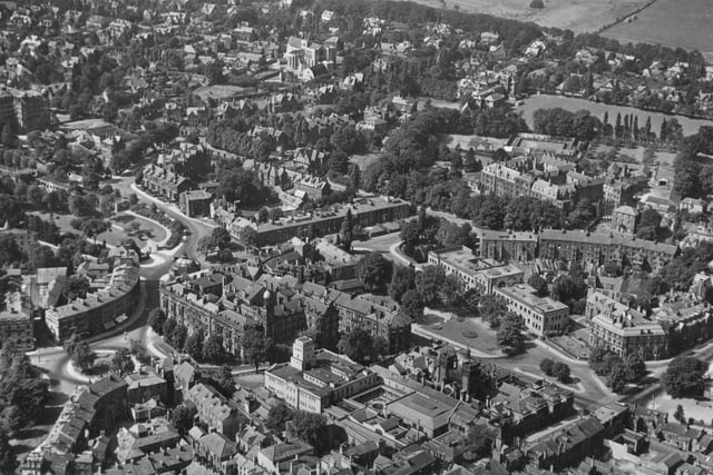 An aerial shot of Harrogate in 1960.
