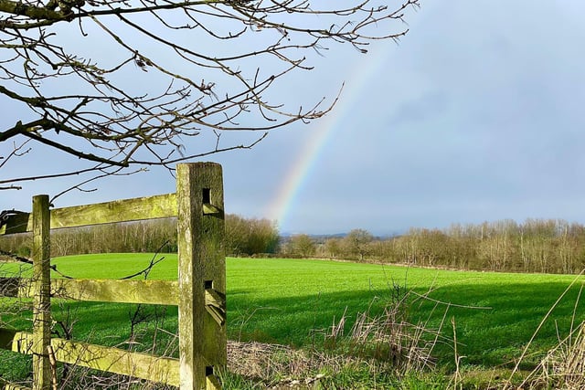 And Wendy sent in this lovely shot of a moody Wintersett, complete with dark clouds and bright rainbows.